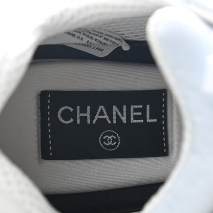 Chanel Suede Calfskin Nylon CC Sneakers 39.5 Sky Blue 7 of 8