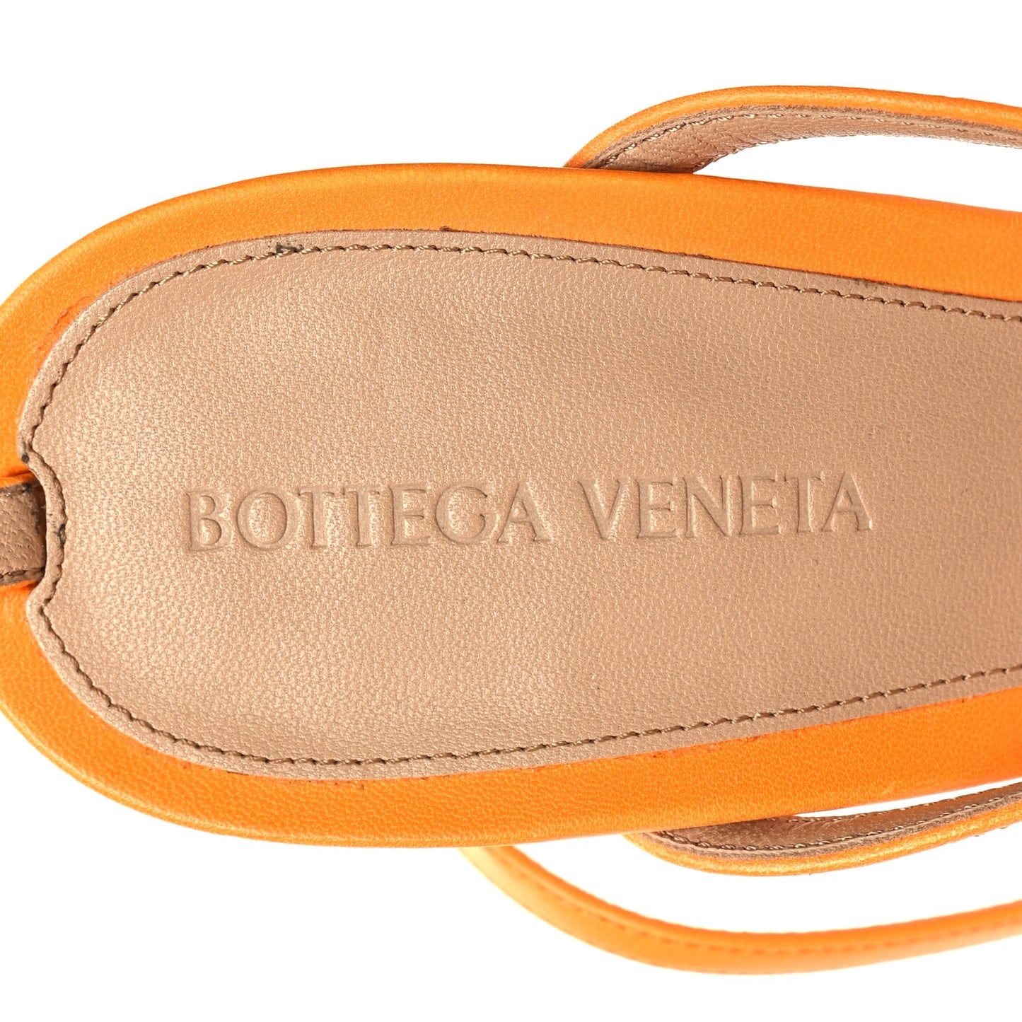 Lambskin Stretch Multi Strap 90mm Sandals 41 Tangerine