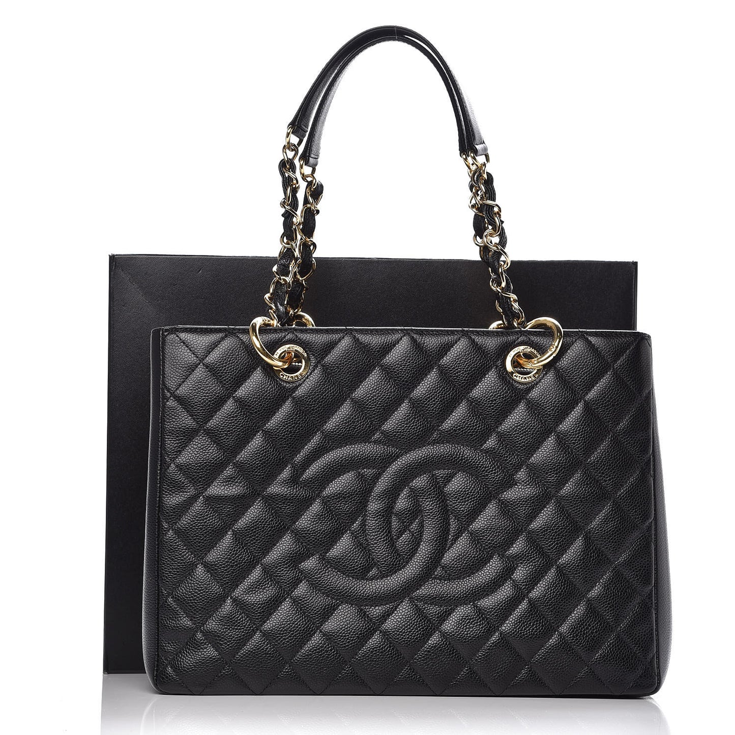 Caviar Quilted Grand Shopping Tote GST Black