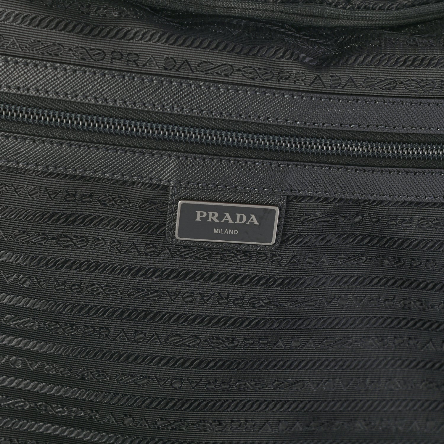 Prada Tessuto Nylon Hibiscus Print Trolley Luggage Green 13 of 18