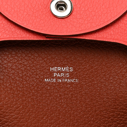Hermes Chevre Mysore Bastia Verso Coin Purse Rose Texas Sienne 6 of 7