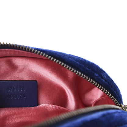 Gucci Velvet Matelasse GG Marmont Belt Bag 85 34 Cobalt Blue 10 of 11