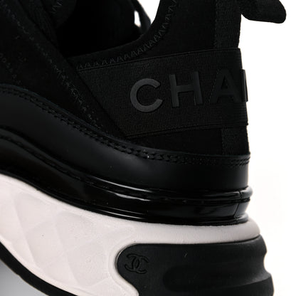 Chanel Velvet Calfskin Mixed Fibers CC Sneakers 38.5 Black 8 of 9