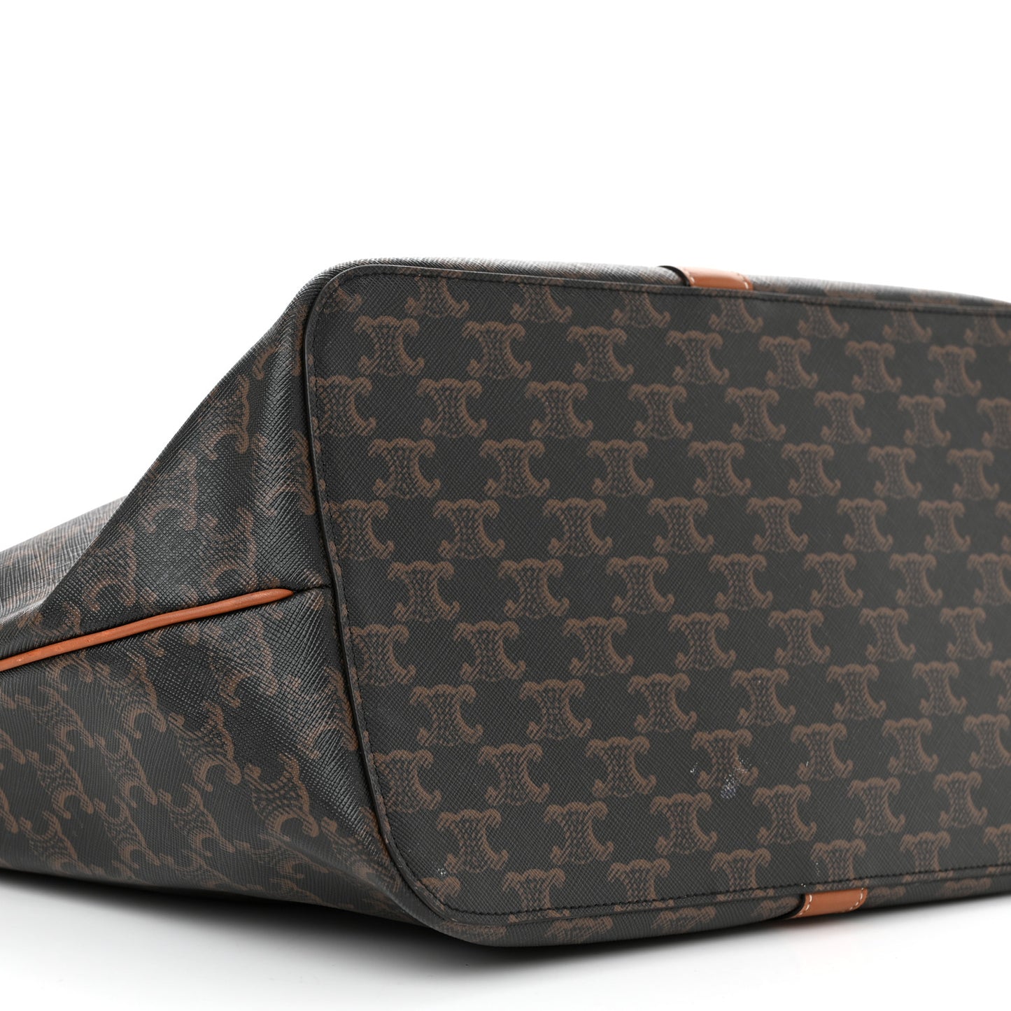 Triomphe Canvas Calfskin Medium Cabas Bag Tan