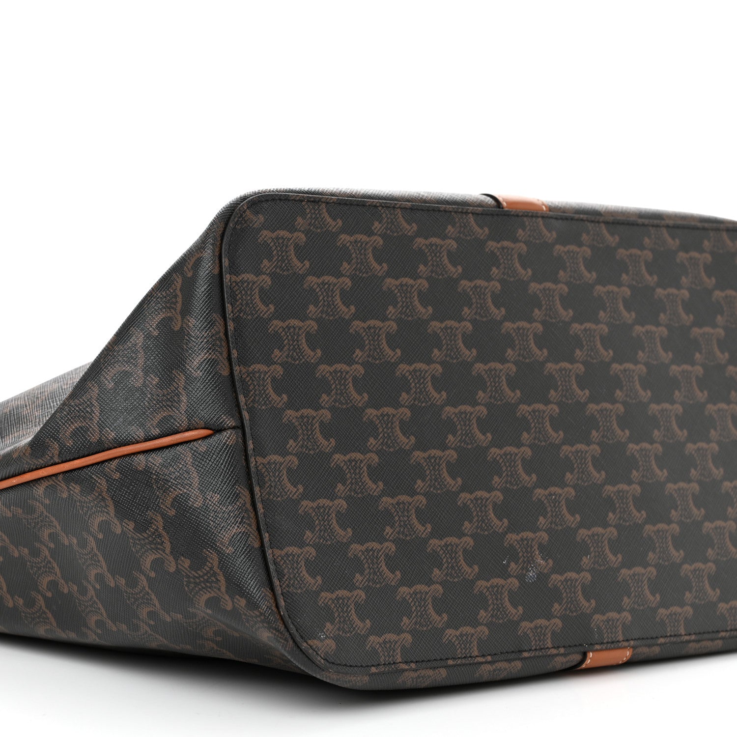 Celine Triomphe Canvas Calfskin Medium Cabas Bag Tan 9 of 19