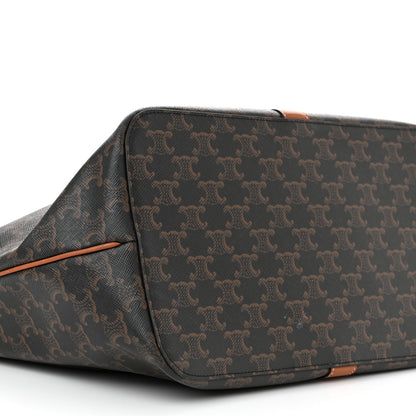 Celine Triomphe Canvas Calfskin Medium Cabas Bag Tan 9 of 19