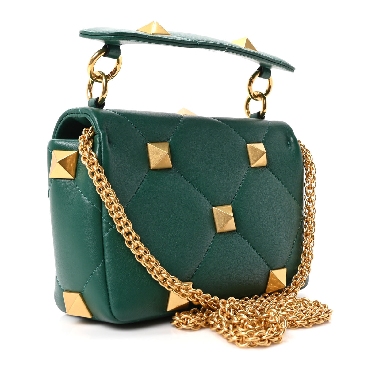Nappa Small Roman Stud Shoulder Bag Jungle