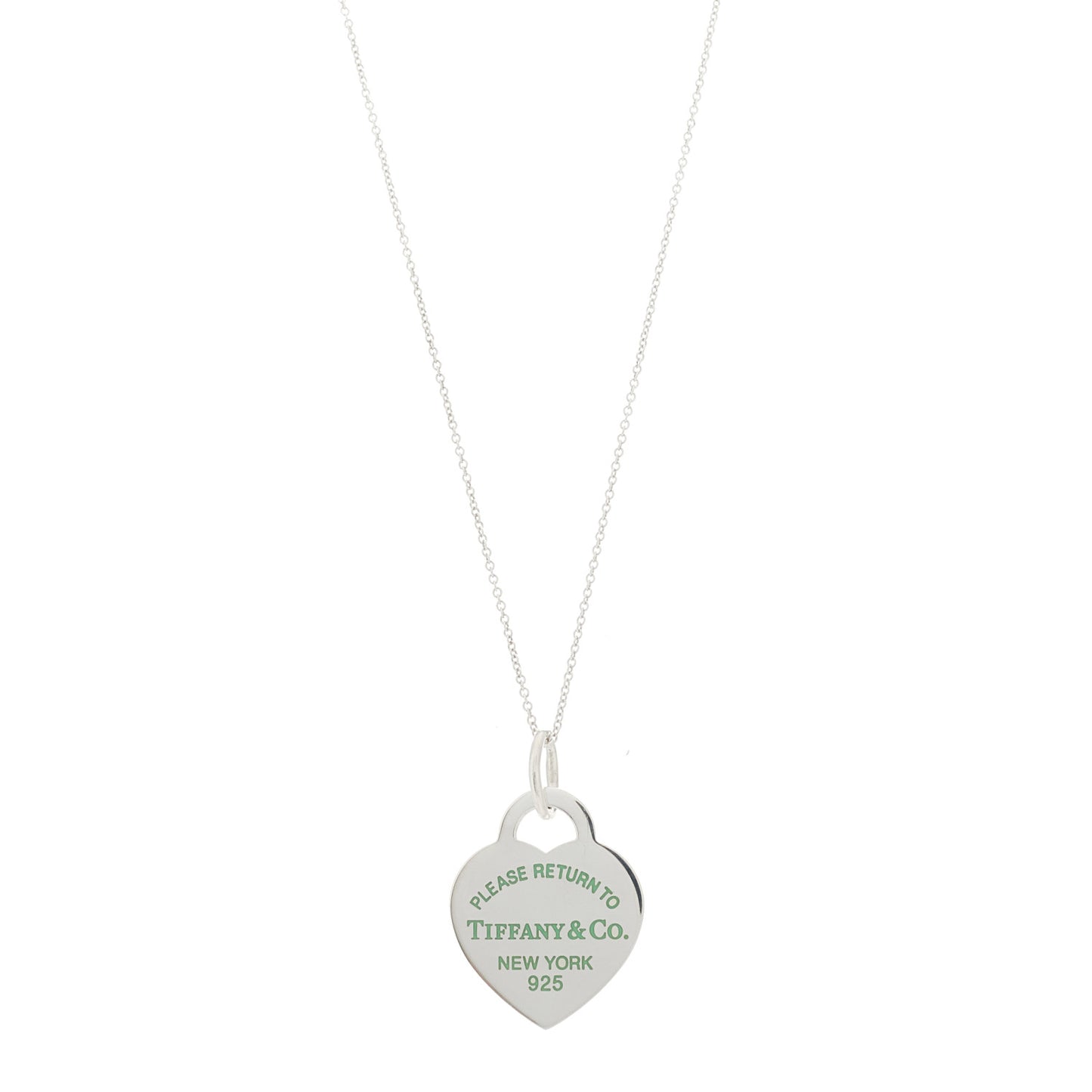 Sterling Silver Enamel Medium Return To Tiffany Heart Pendant Necklace Blue