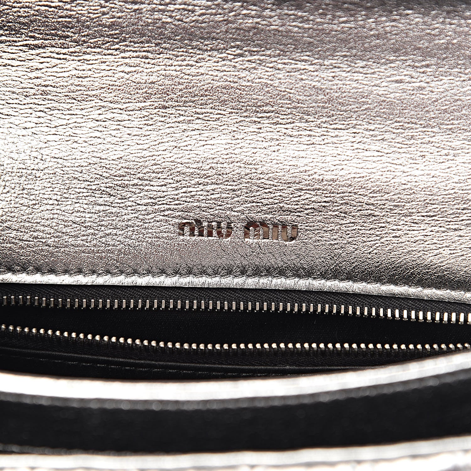 Miu Miu Metallic Lambskin Confidential Matelasse Chain Shoulder Bag Cromo 6 of 11