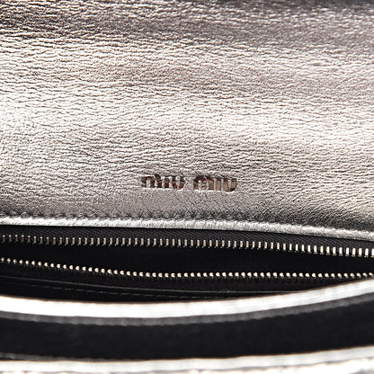 Miu Miu Metallic Lambskin Confidential Matelasse Chain Shoulder Bag Cromo 6 of 11
