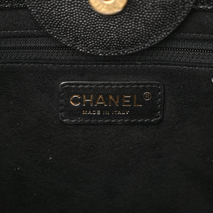 Chanel Caviar Small Studded Deauville Tote Black 6 of 12