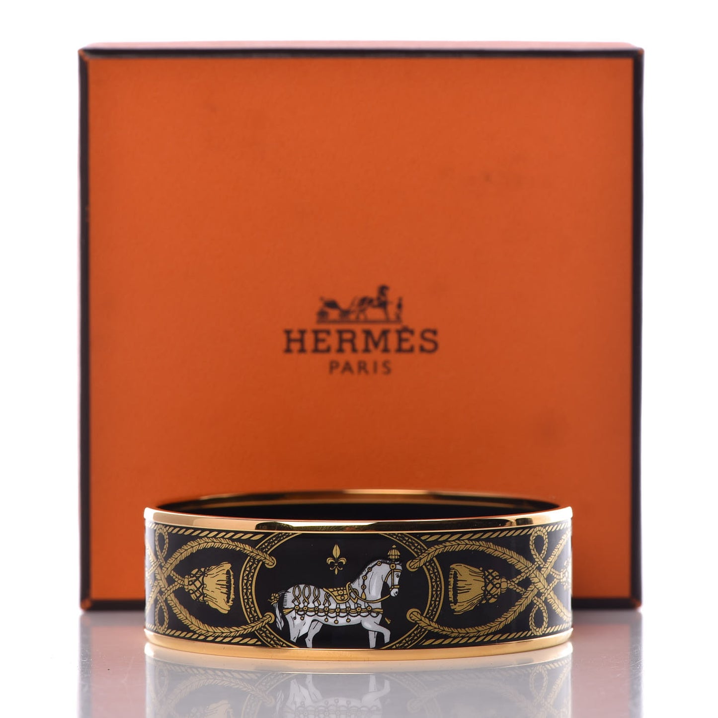 Enamel Printed Wide Grand Apparat Bracelet 62 Black