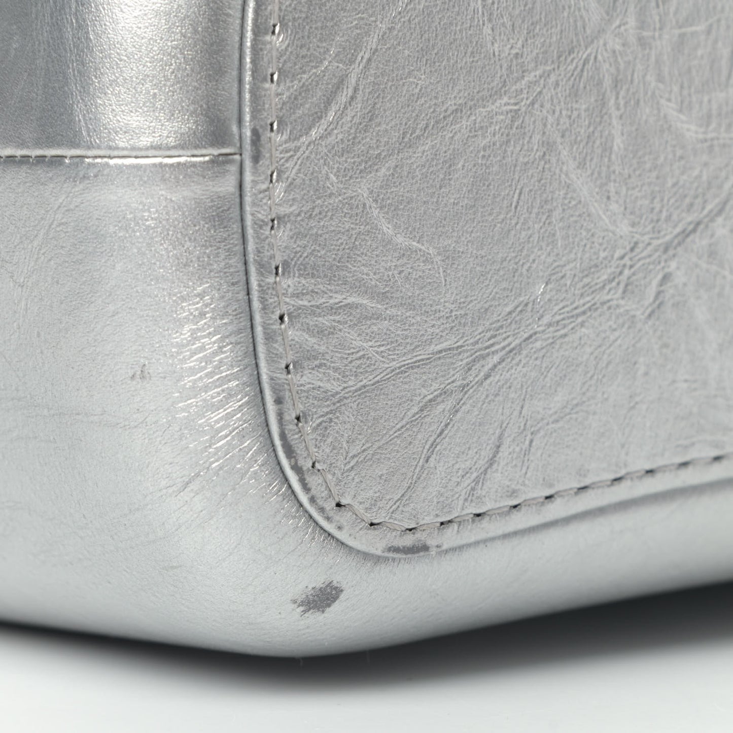 Metallic Lambskin Calfskin Quilted Medium Gabrielle Hobo Silver