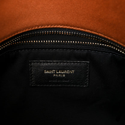 Saint Laurent Canvas Quilted Small Loulou Puffer Monogram Chain Satchel Hot Rust 6 of 10
