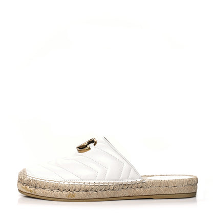 Gucci Nappa Matelasse GG Marmont Espadrille Slippers 37.5 Great White 1 of 8