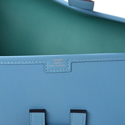 Hermes Swift Jige Elan 29 Clutch Bleu Du Nord Vert Verone 6 of 9