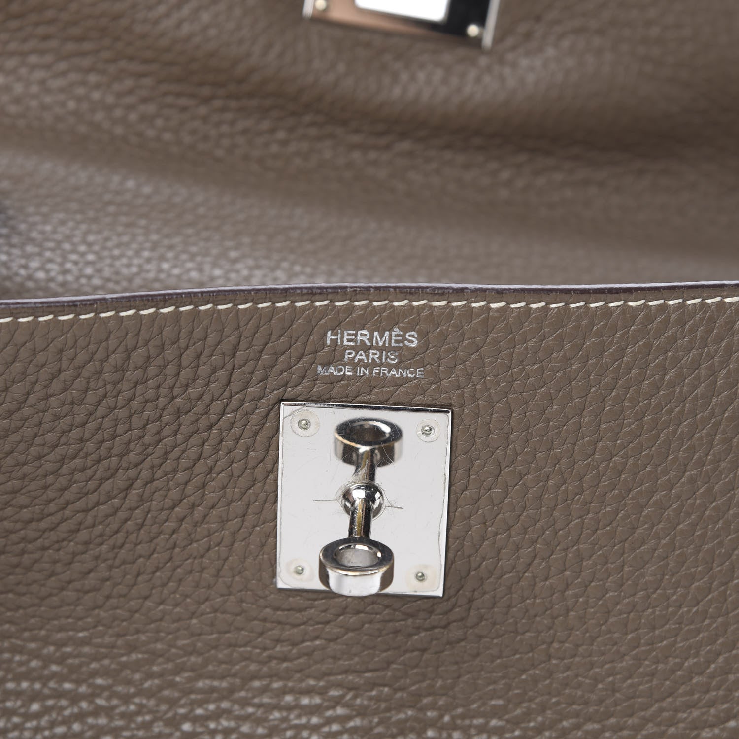 Hermes Taurillon Clemence Kelly Retourne 32 Etoupe 7 of 15