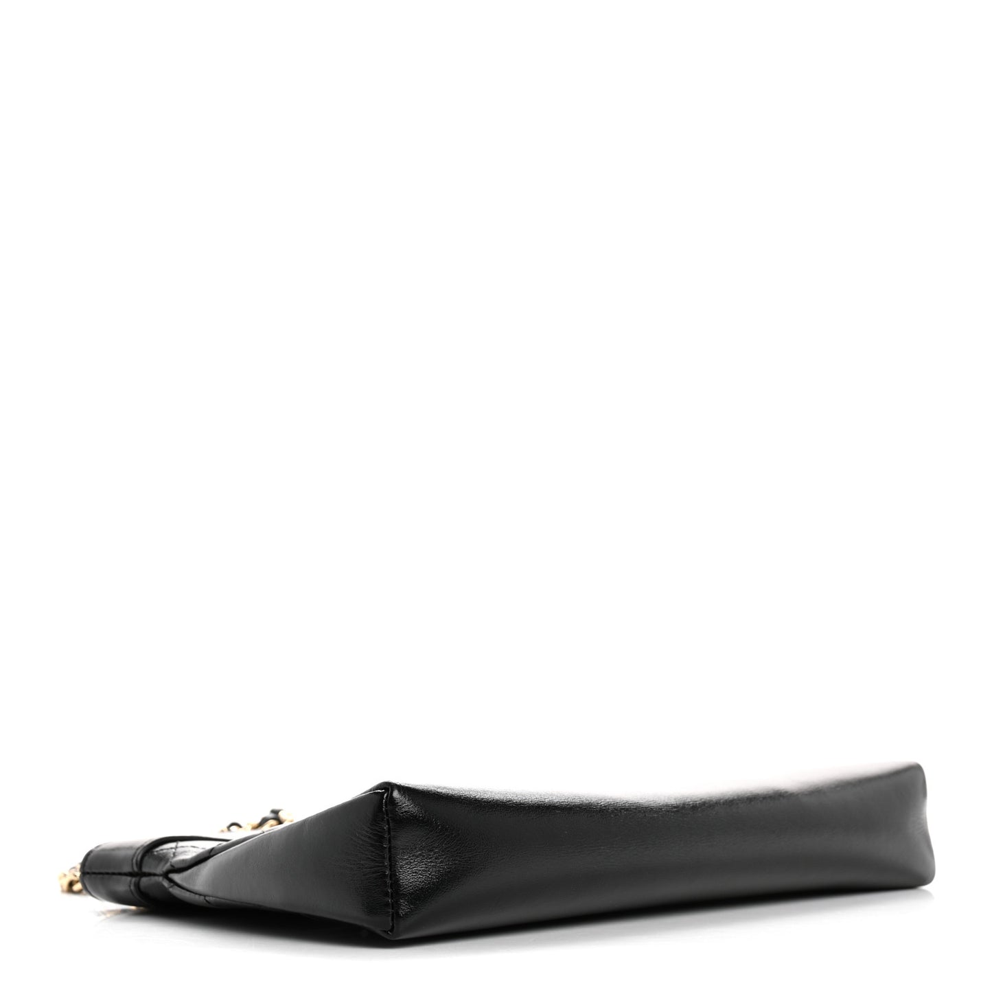 Shiny Crumpled Calfskin Quilted Nano 31 Shopping Bag Black