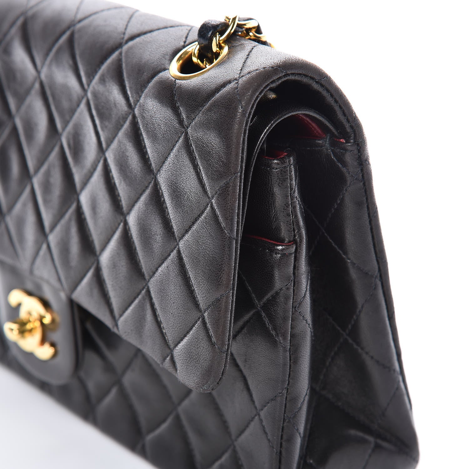 Chanel Lambskin Quilted Medium Double Flap Black 15 of 19