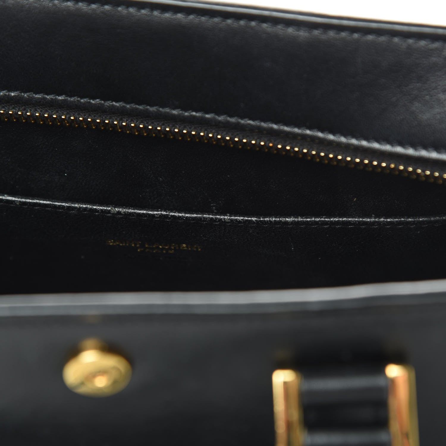 Saint Laurent Calfskin Monogram Baby Cabas Black 11 of 13