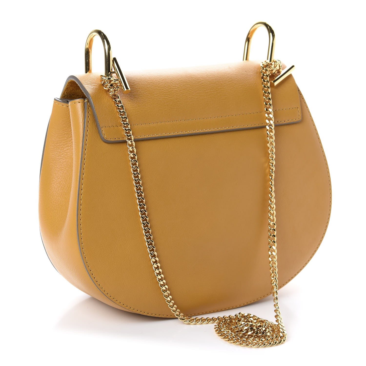 Chloe Suede Smooth Calfskin Drew Shoulder Bag Sunflower 3 of 10