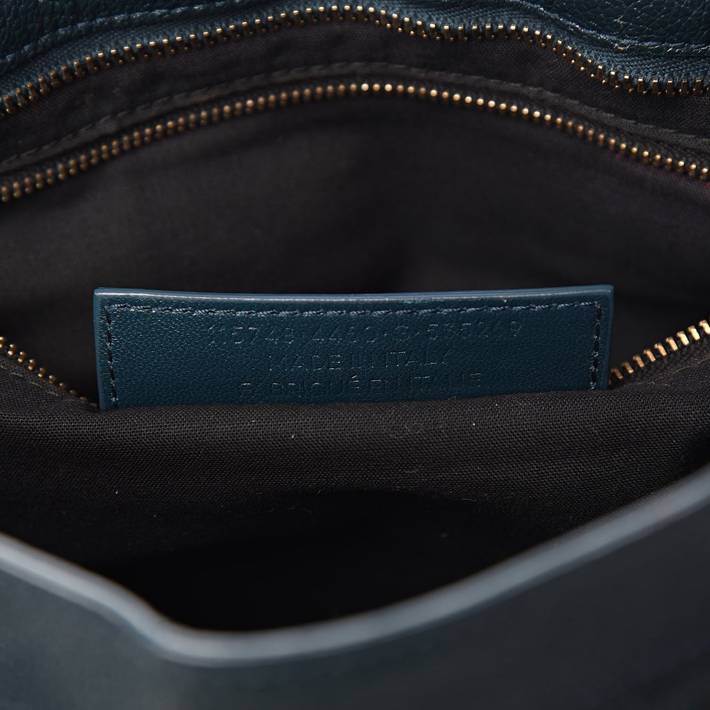 Chevre Gold Metallic Edge Hardware City Bleu Paon