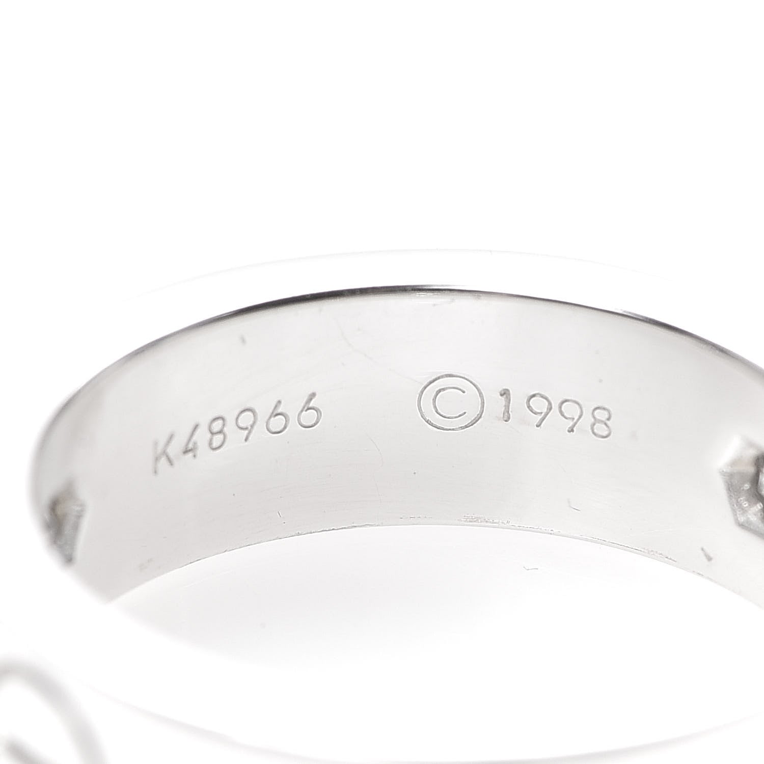 Cartier 18K White Gold 3 Diamond 5.5mm LOVE Ring 48 4.5 4 of 5