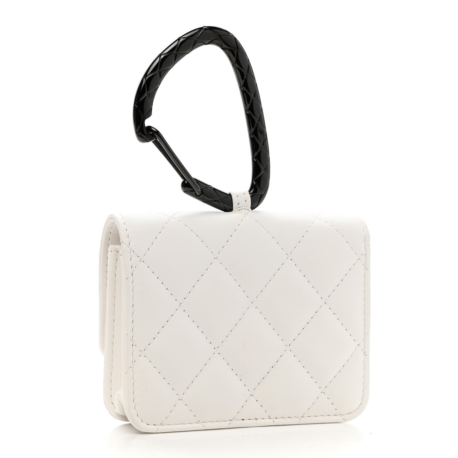 Chanel Lambskin Quilted CC Hook Card Holder White 3 of 9