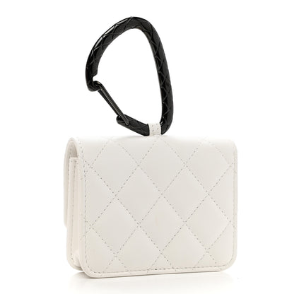 Chanel Lambskin Quilted CC Hook Card Holder White 3 of 9