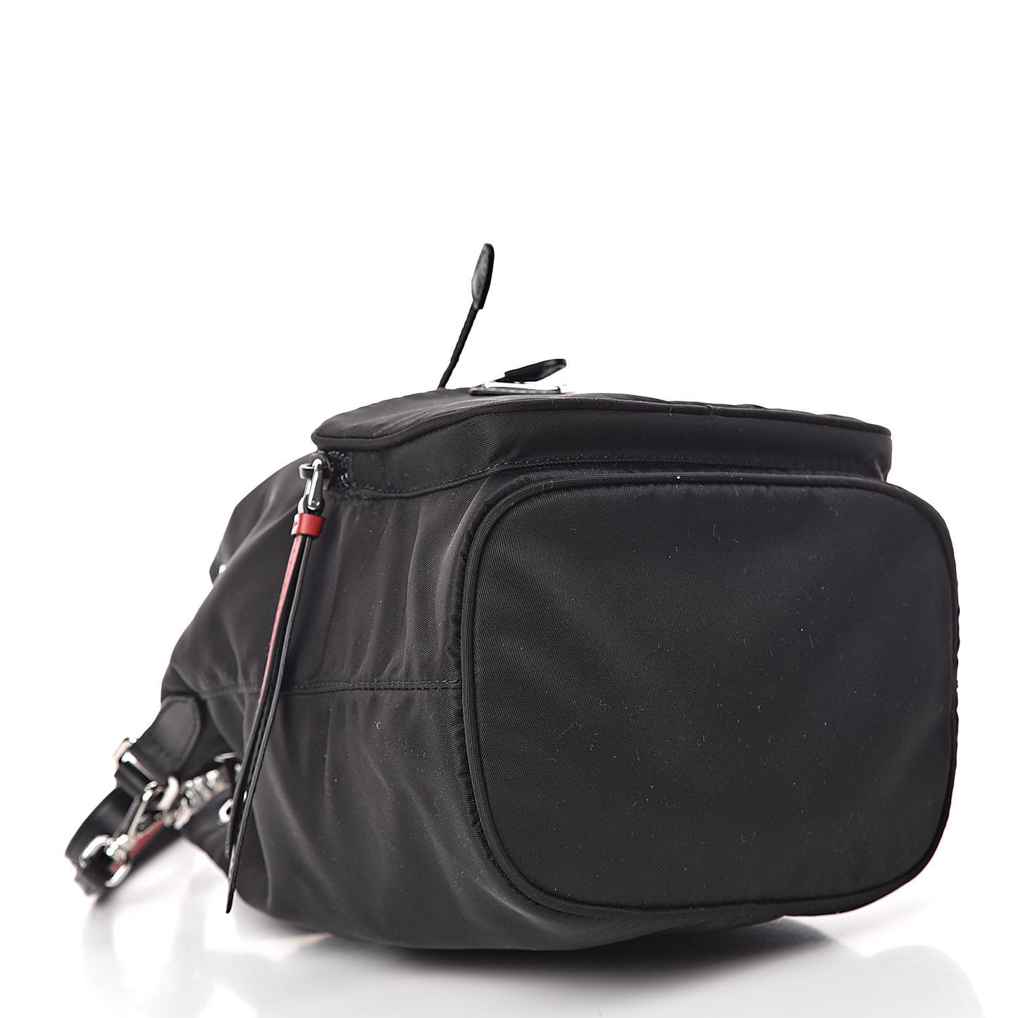 Tessuto Nylon Studded New Vela Mini Bucket Crossbody Bag Black Fuoco