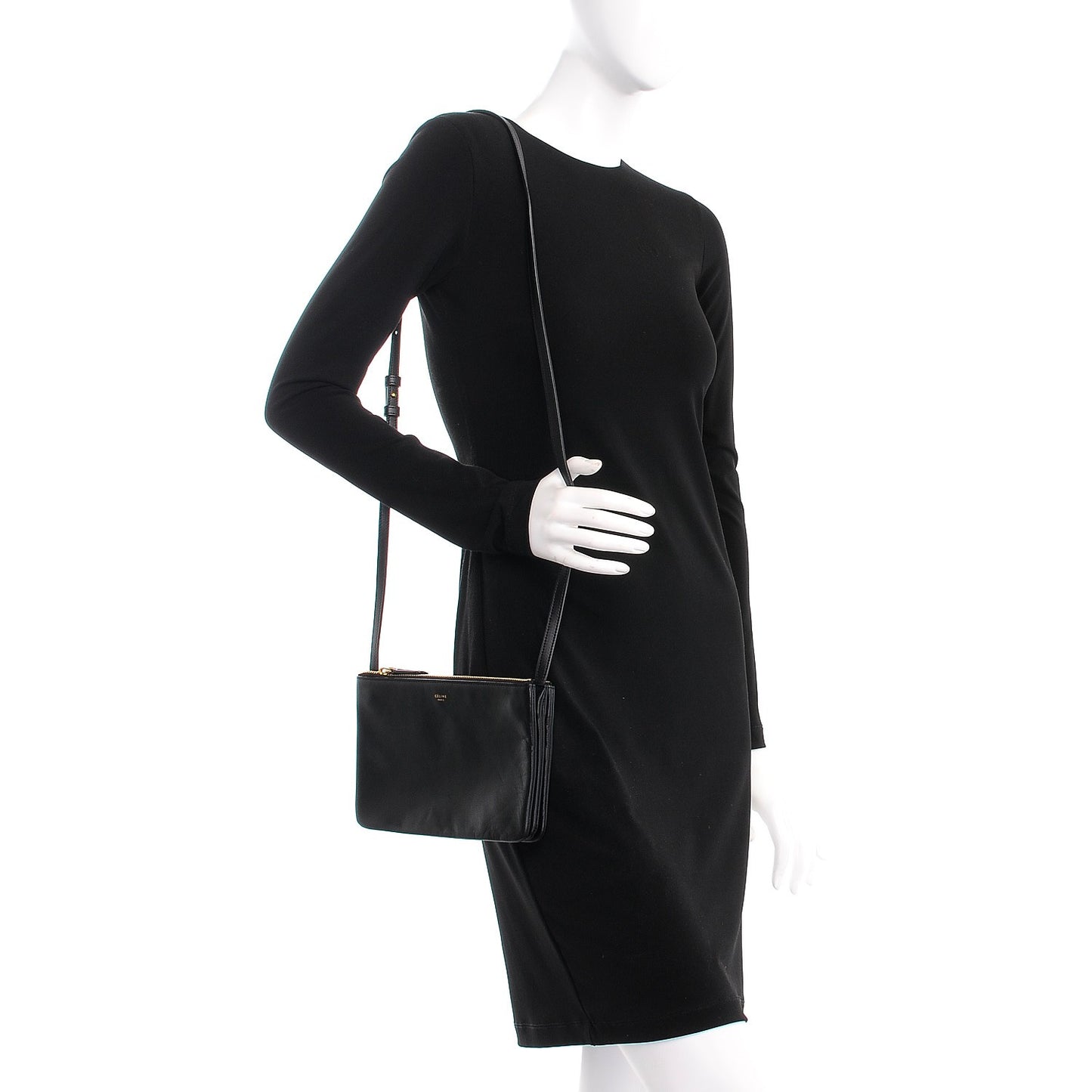 Lambskin Small Trio Crossbody Bag Black
