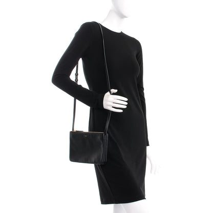 Celine Lambskin Small Trio Crossbody Bag Black 2 of 9