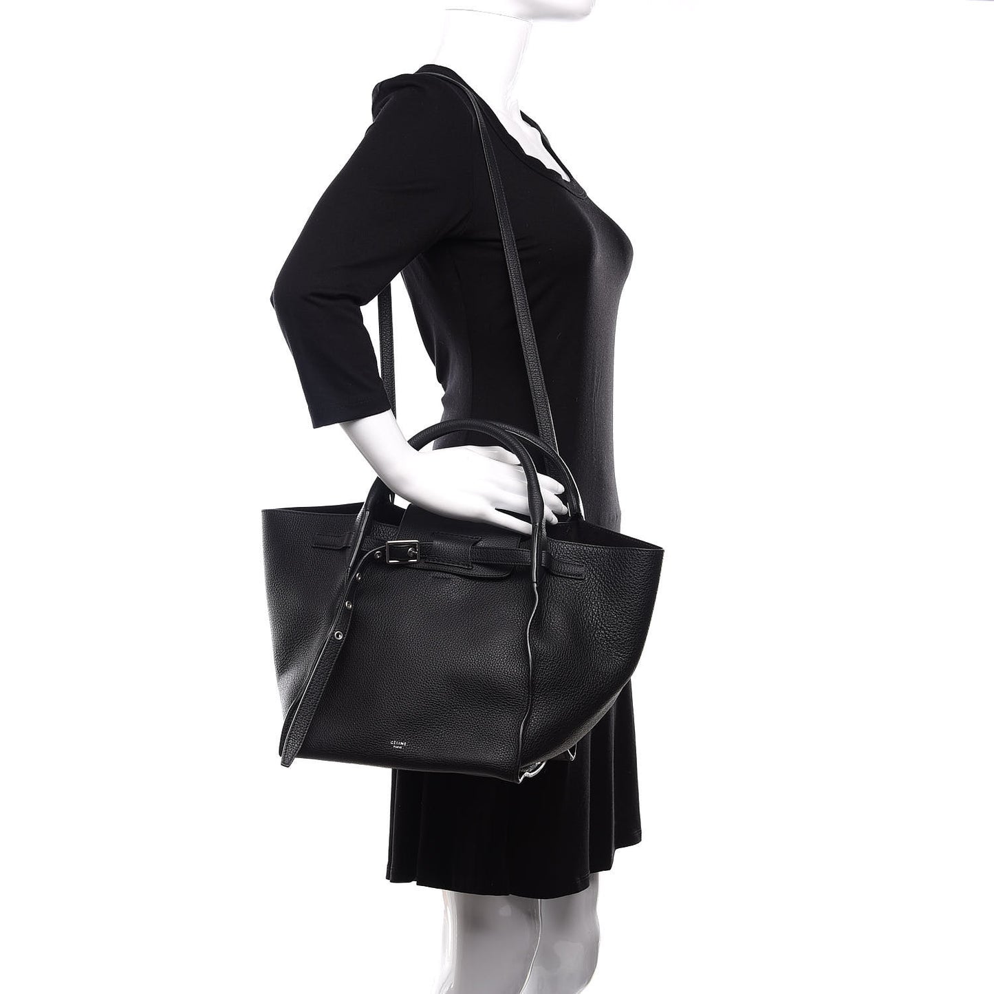Supple Grained Calfskin Small Big Bag Anthracite