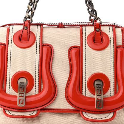 Fendi Canvas Patent B Bag Corda Red 7 of 13