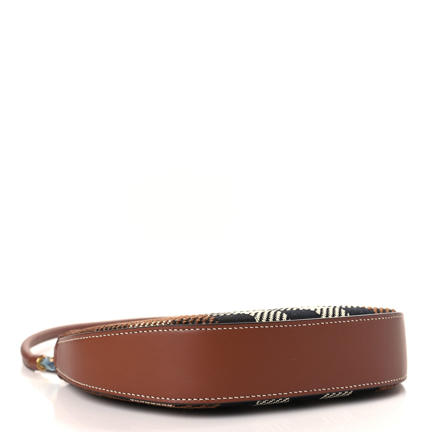 Canvas Calfskin Check Knitted Small Olympia Birch Brown