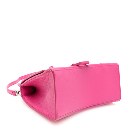 Balenciaga Grained Calfskin Tonal B Small Hourglass Top Handle Bag Acid Fuchsia 4 of 10