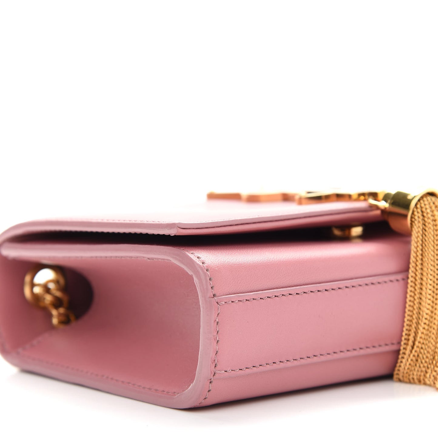 Smooth Calfskin Small Classic Monogram Kate Tassel Satchel Rose Dark