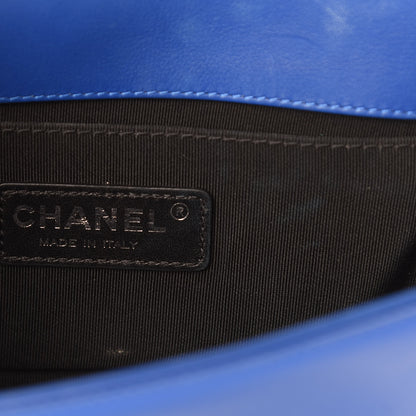 Chanel Patent Calfskin Quilted Small Plexiglass Boy Flap Blue 7 of 16