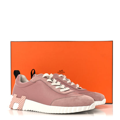 Hermes Sport Goatskin Suede Goatskin Bouncing Sneakers 38 Rose Aquarelle 10 of 10