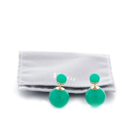 Christian Dior Mise En Dior Tribal Earrings Jade Green 5 of 5