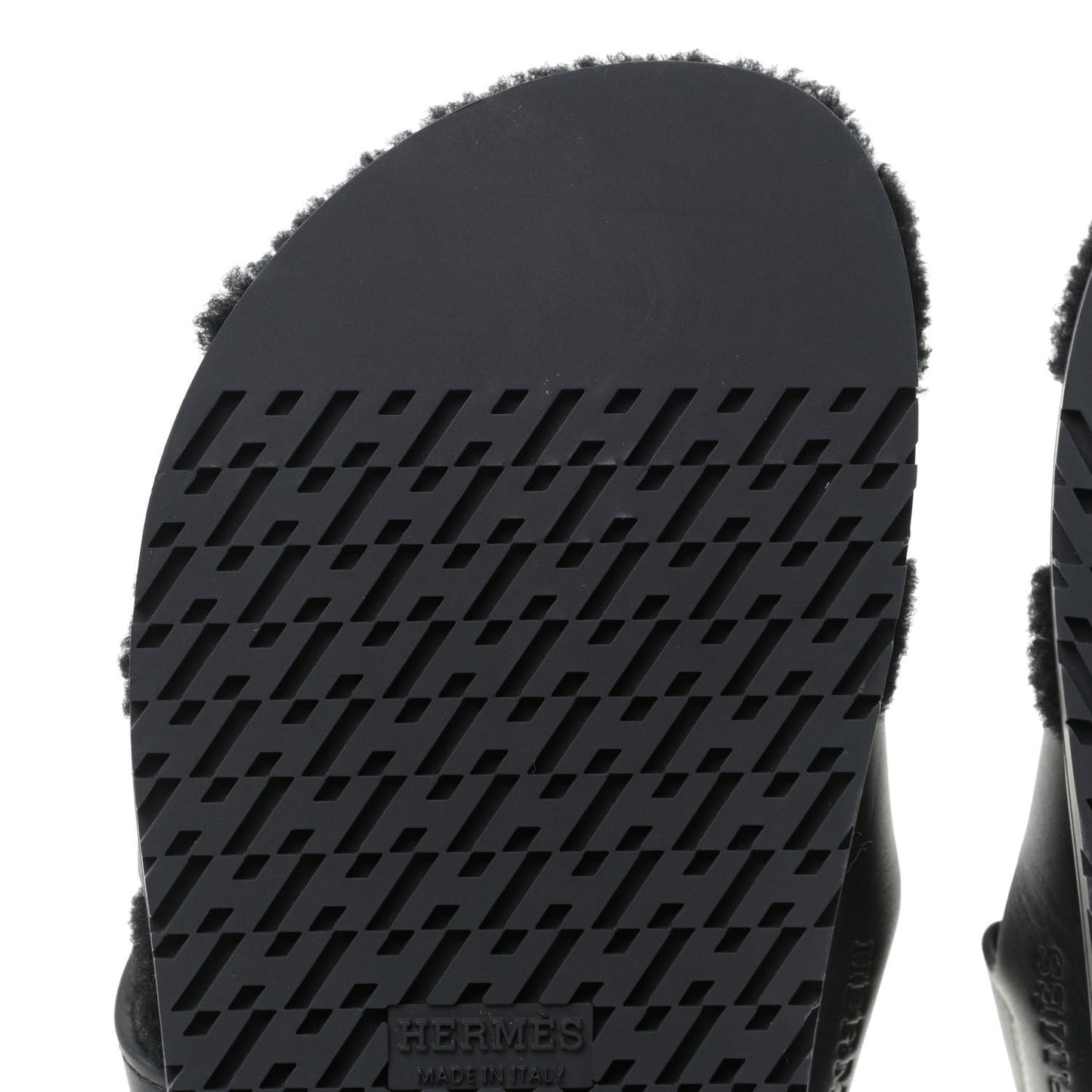 Calfskin Woolskin Womens Chypre Sandals 37 Black