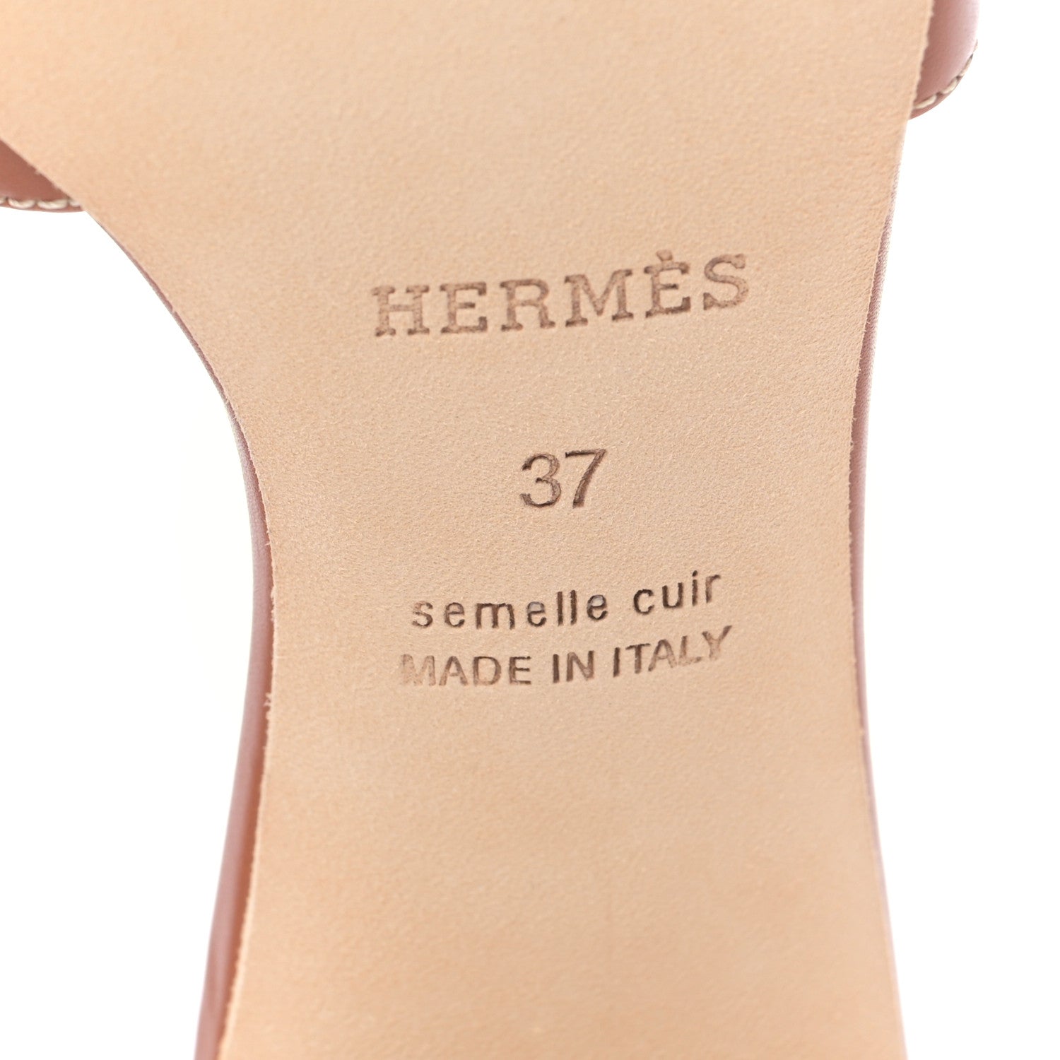 Hermes Calfskin Oasis Sandals 37 Gold 7 of 9