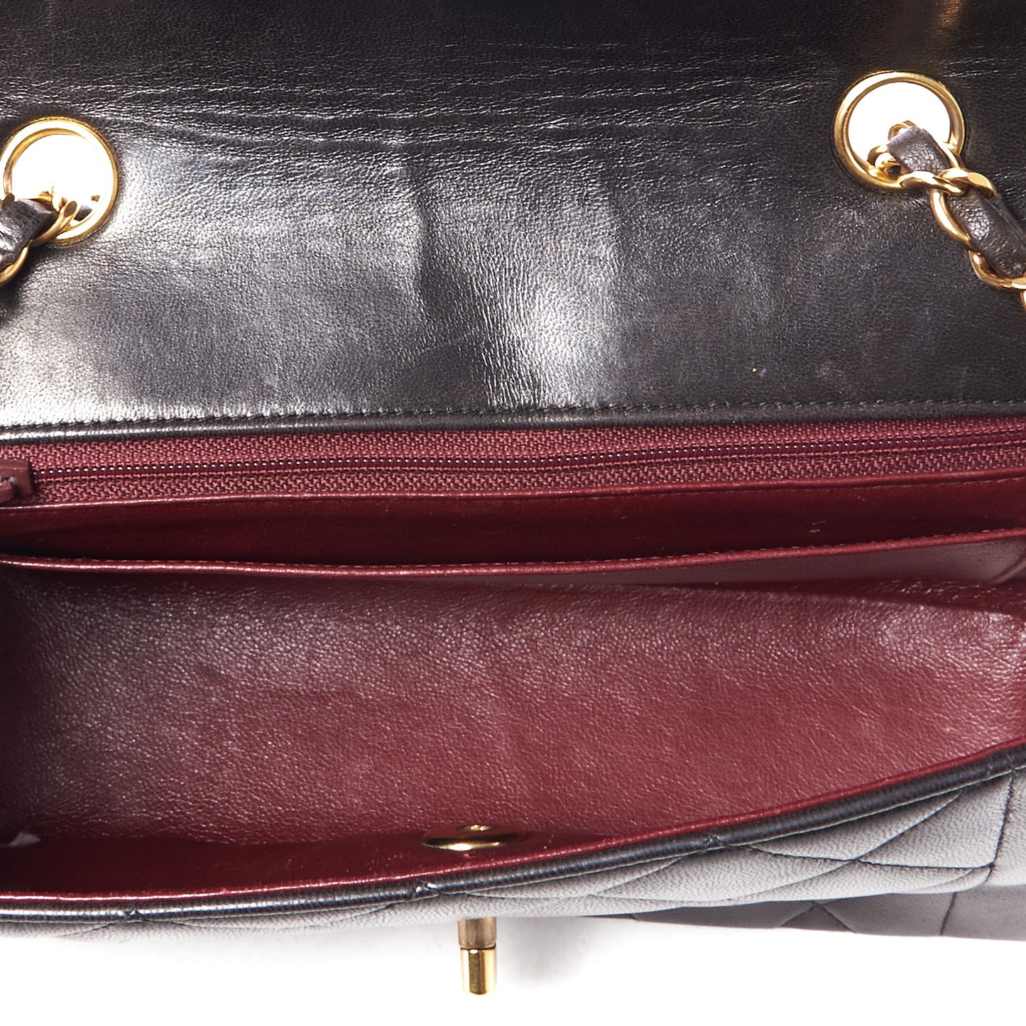 Lambskin Quilted Small Single Flap Black