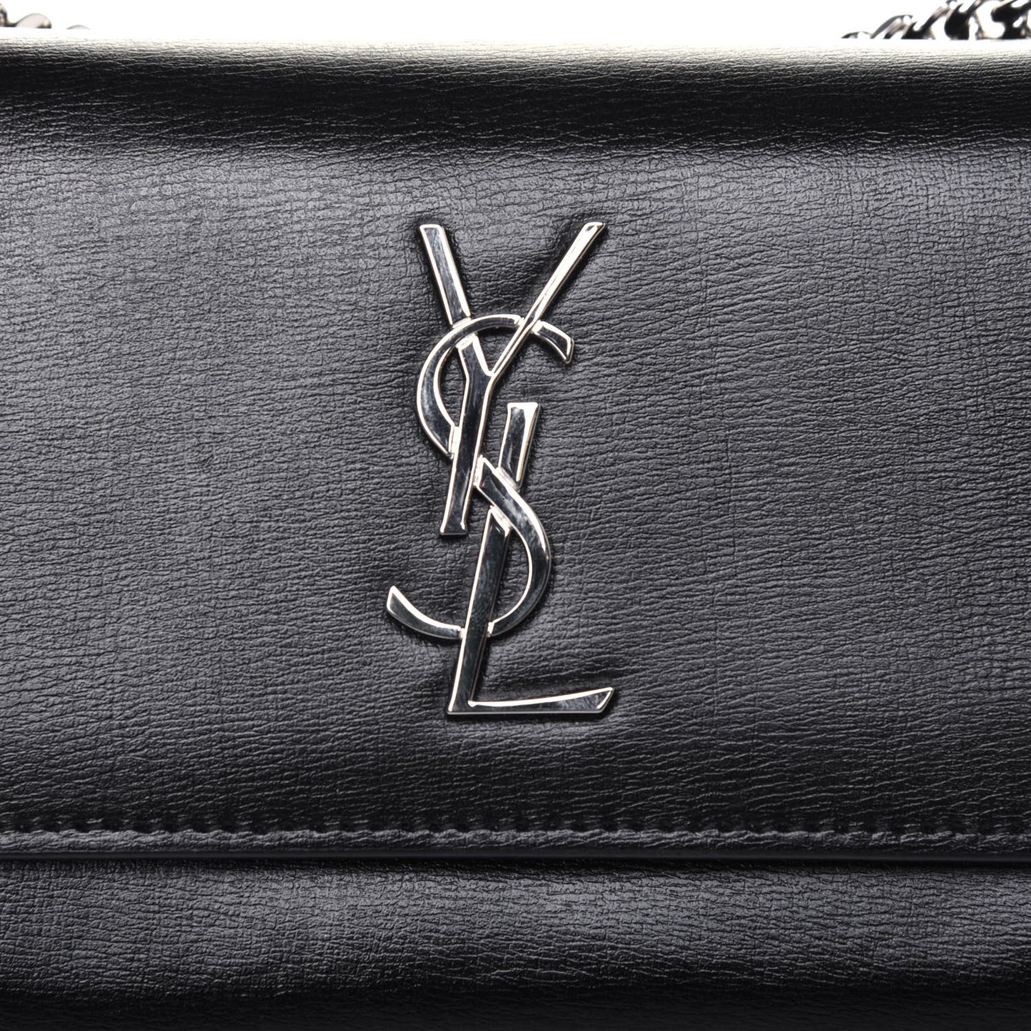 Calfskin Monogram Sunset Chain Wallet Black