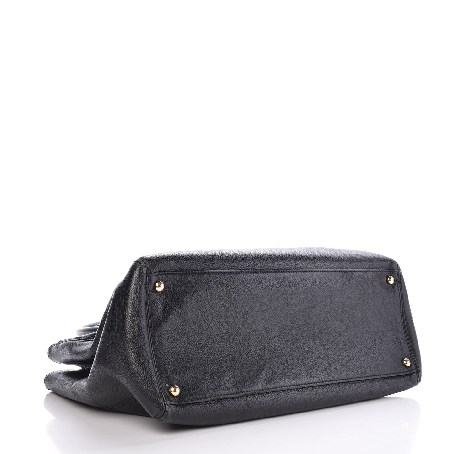 Calfskin Cerf Executive Shopper Tote Black
