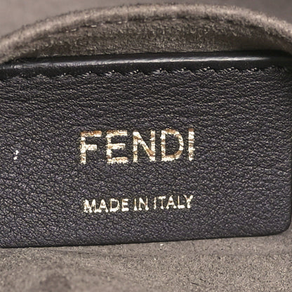 Fendi Glazed Fabric Vitello Century FF 1974 Stamp Patch Mini Double F Crossbody Bag Mogano Panna Black 6 of 10