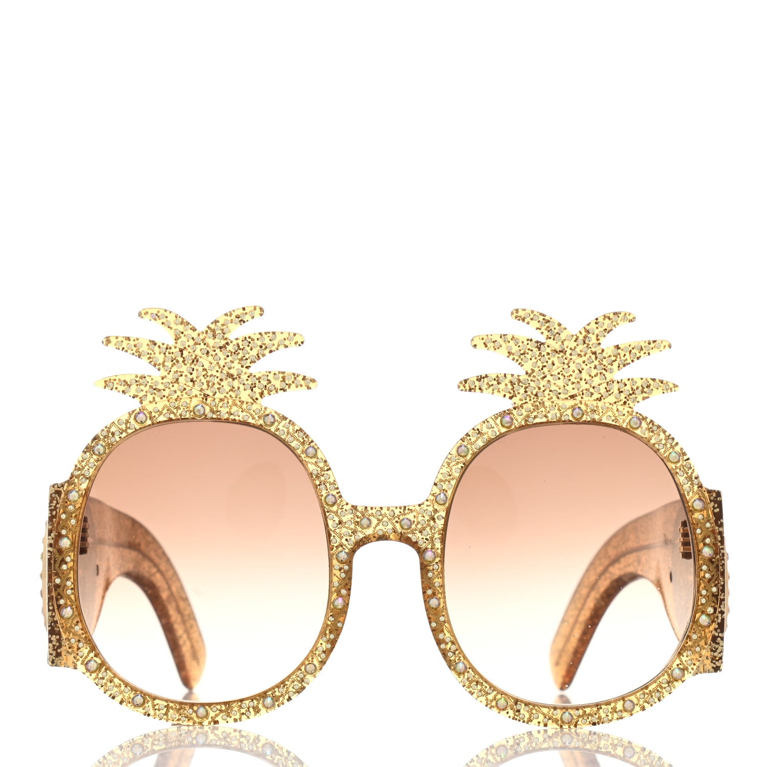 Gucci Acetate Pineapple GG0150/S Sunglasses Gold 2 of 7