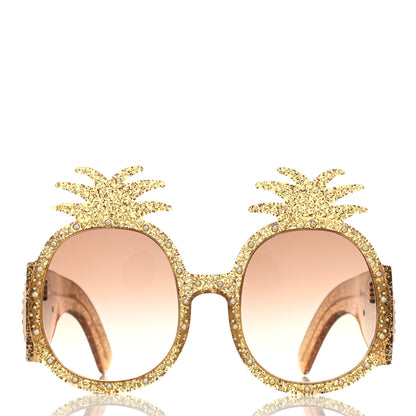 Gucci Acetate Pineapple GG0150/S Sunglasses Gold 2 of 7