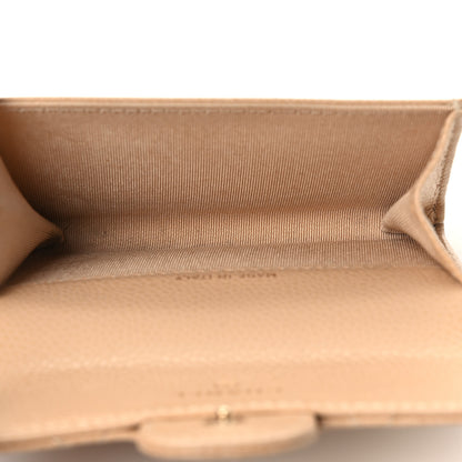 Chanel Caviar Quilted Flap Card Holder Wallet Beige 5 of 13