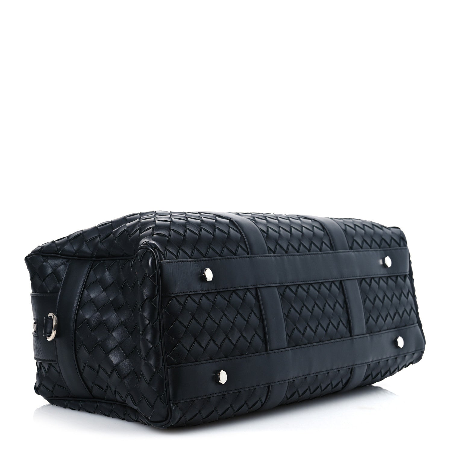 Bottega Veneta Calfskin Intrecciato Hydrology Gym Bag Black 4 of 13